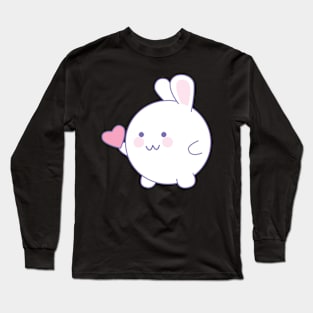 cute rabbit with heart Long Sleeve T-Shirt